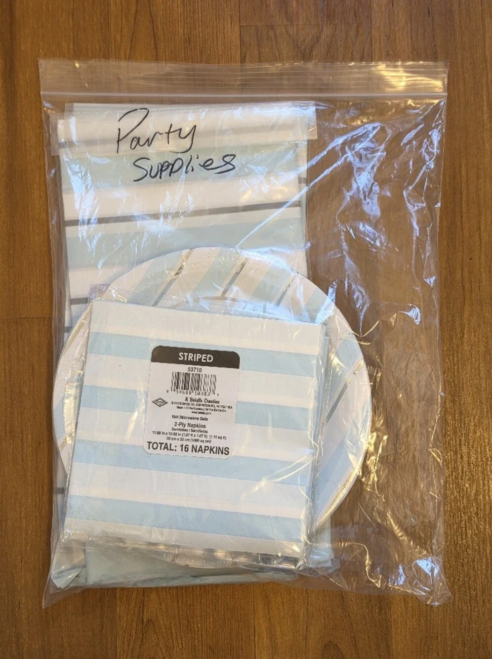 Light Blue, White And Silver Table Ware Set
